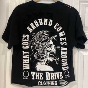The Drive Clothing crop top ‘What goes around comes around’